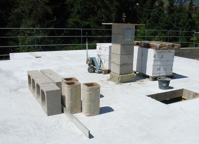 Decke betoniert - Kamin 2