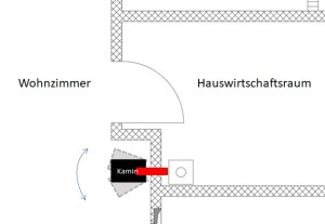Position Kamin ursprünglich