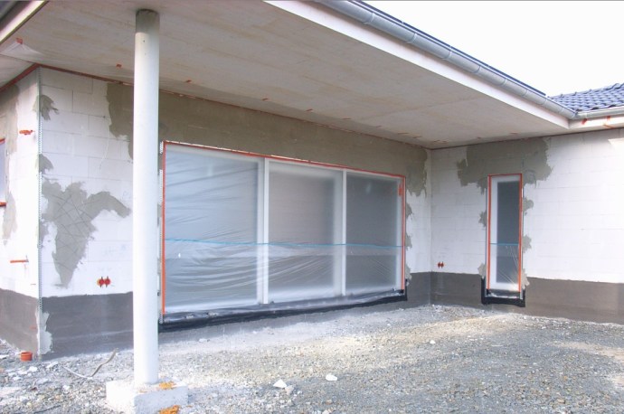 Vorbereitung Außenputz Dachkasten