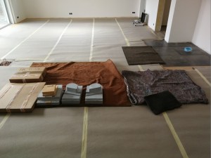 Kamin Schutz des Parketts