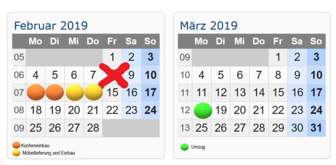Übergabetermin Küche Möbel Umzug